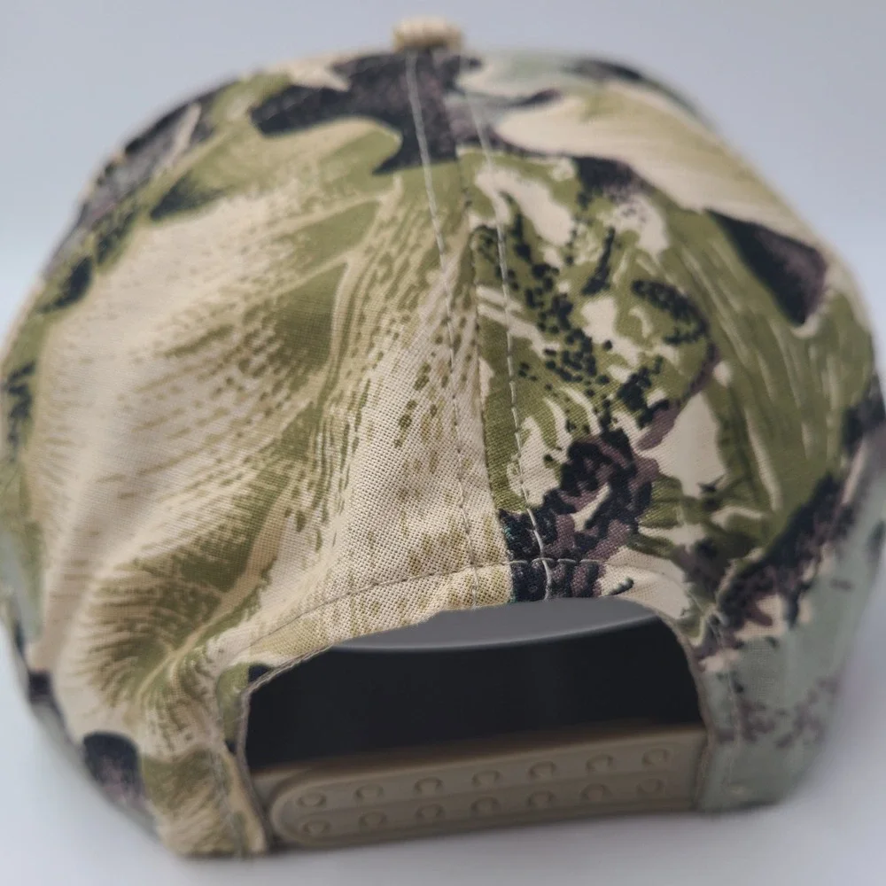 Vintage Camo Hat Snapback Green‎ Beige Blank Plain Camouflage Hunting Outdoors